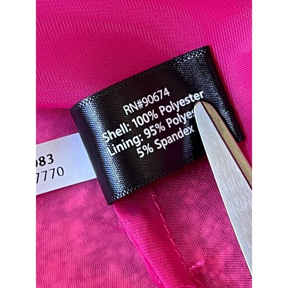 Boston Proper Blouse Womens Medium Pink Fuchsia Organza Ruffle Sleeve Glam Party - Picture 6 of 8